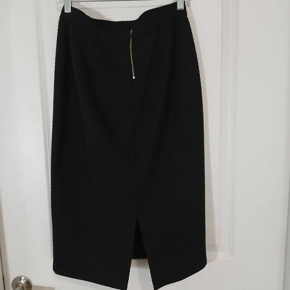 Alfani Textured Pencil Skirt Women’s Size S Black Back Slit Career Zip Closure - Picture 3 of 4